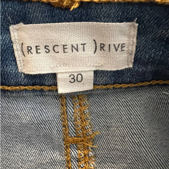 Rescent Rive Denim Skirt with Full Front Zipper Raw Hem Size 30 - Picture 4 of 5